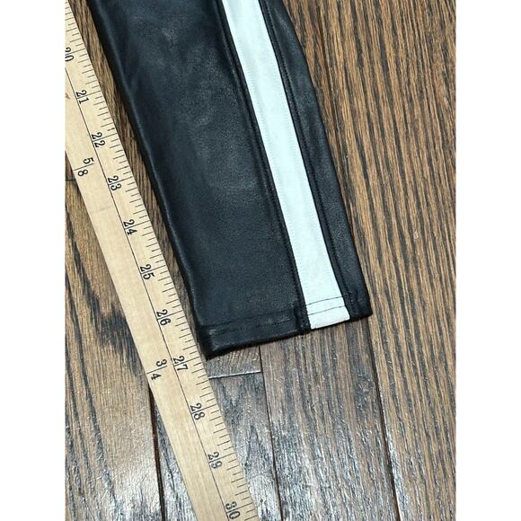 NWT Spanx Women's Very Black & White Side Stripe Faux Leather Leggings Size XS - Picture 11 of 11